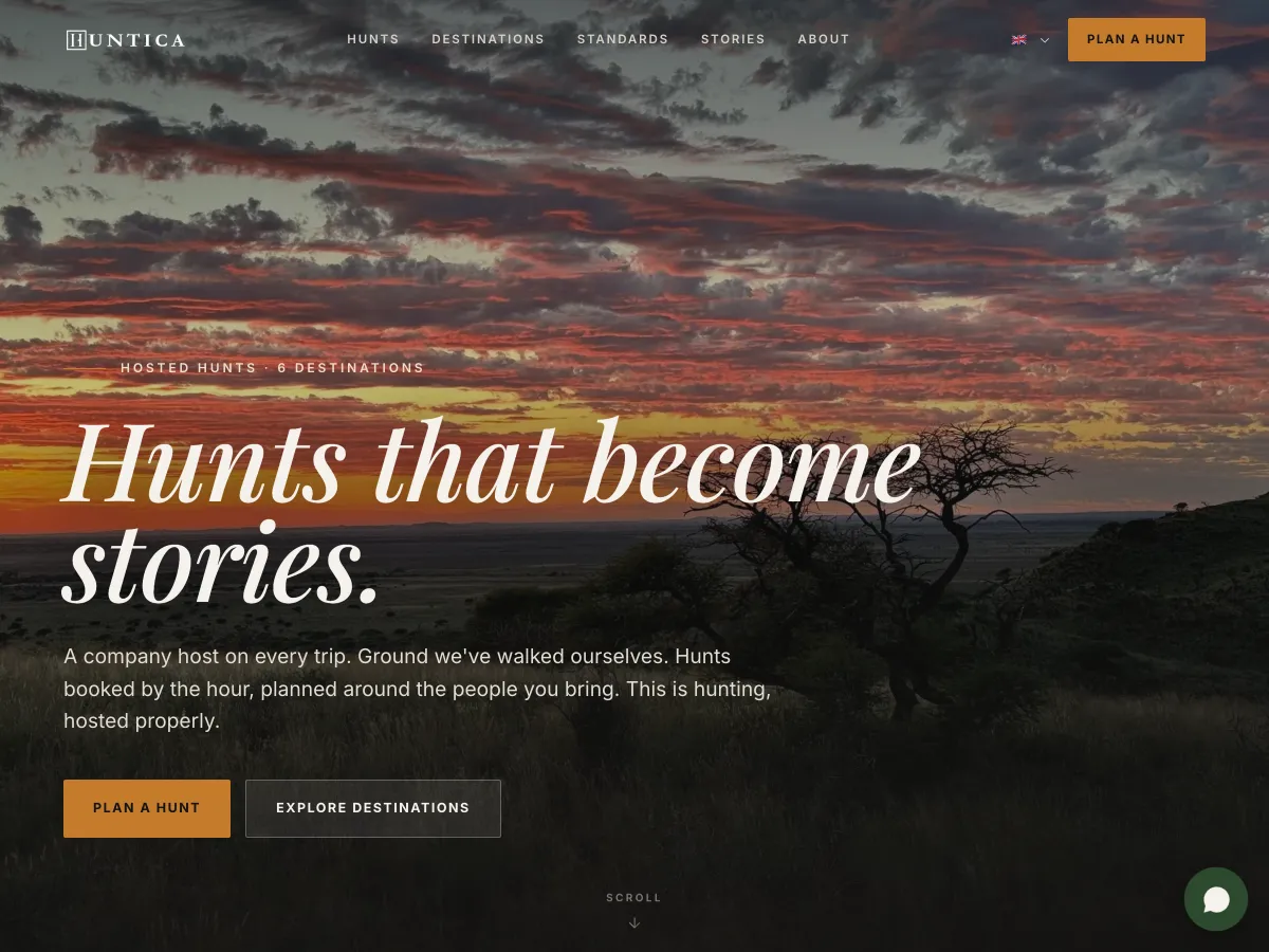 Huntica — live hosted hunting expeditions site